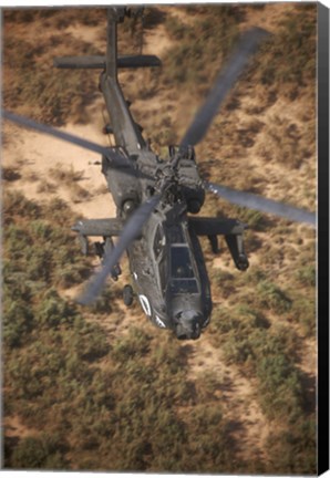 Framed AH-64D Apache Flying over Northern Iraq Print