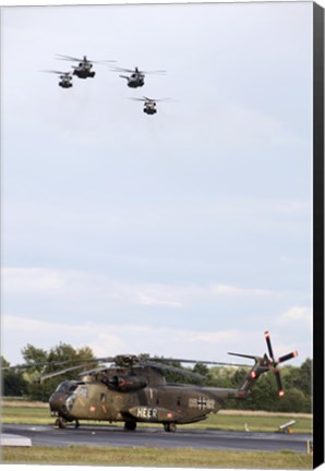 Framed German Army CH-53G helicopters, Germany Print