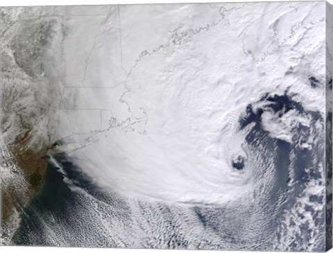 Framed Winter Storm Over Eastern New England Print