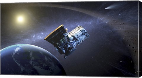 Framed Artist&#39;s Concept of the Wide-field Infrared Survey Explorer Spacecraft Print