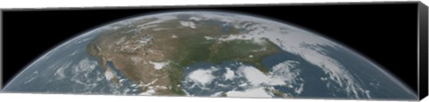 Framed Panoramic View of Planet Earth Print