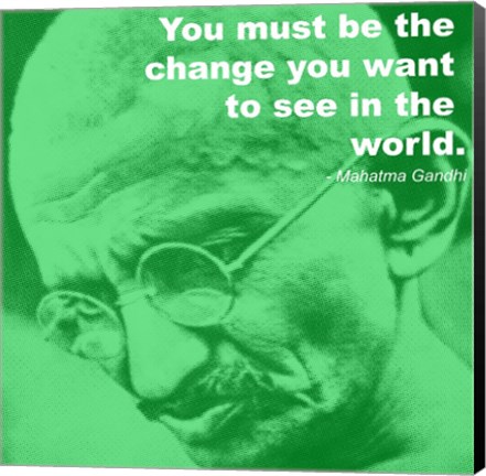 Framed Gandhi - Change Quote Print