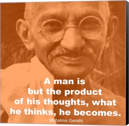 Framed Gandhi - Thoughts Quote Print