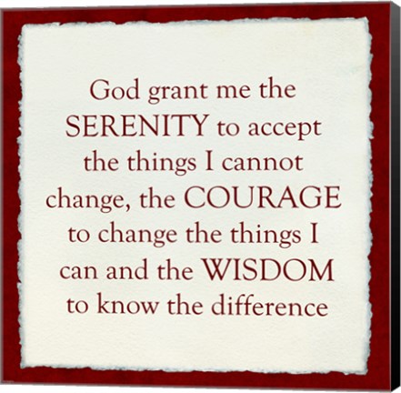 Framed Serenity Prayer - Red Border Print