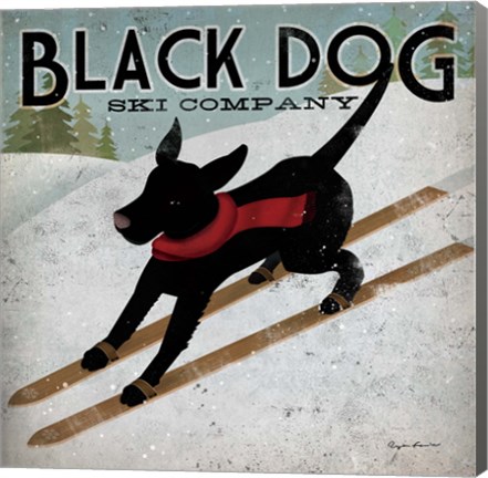 Framed Black Dog Ski Co. Print