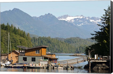 Framed British Columbia, Vancouver Island, Tofino, Floating houses Print