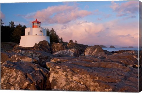 Framed Amphitrite Lighthouse, Vancouver Is, British Columbia Print