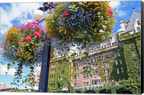 Framed Flowers, Empress Hotel, Victoria, British Columbia Print