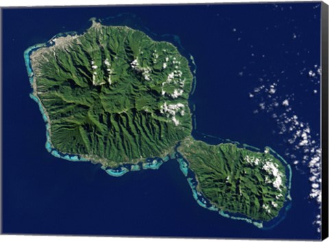 Framed Satellite View of Tahiti Print