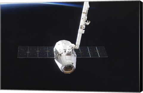 Framed SpaceX Dragon Cargo Craft Prior to Being Released from the Canadarm2 Print