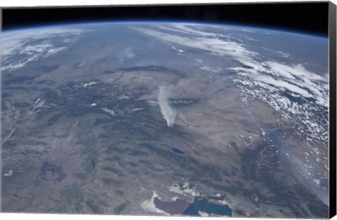 Framed View from Space of the Wild fires in the Western and Southwestern United States Print