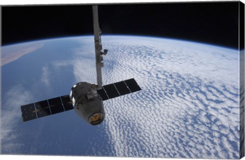 Framed SpaceX Dragon Cargo Craft Prior to being Released from the Canadarm2 Print