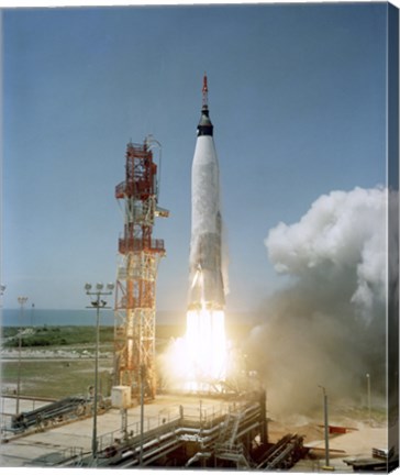 Framed View of the Mercury-Atlas 3 liftoff from Cape Canaveral, Florida Print