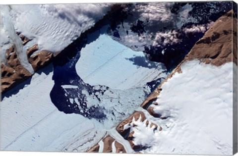 Framed Massive Ice Island Breaks Free of the Petermann Glacier in Greenland Print