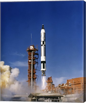 Framed Gemini 12 Astronauts Lift off Aboard a Titan Launch Vehicle Print