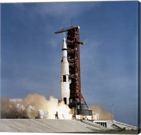 Framed Apollo 11 Space Vehicle Taking off from Kennedy Space Center Print