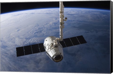Framed SpaceX Dragon Cargo Craft Prior to being Released from the Canadarm2 Print