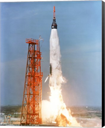 Framed View of the liftoff of Mercury-Atlas 5 from Kennedy Space Center, Florida Print