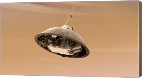 Framed Artist&#39;s Concept of NASA&#39;s Curiosity Rover tucked inside the Spacecraft&#39;s Backshell Print