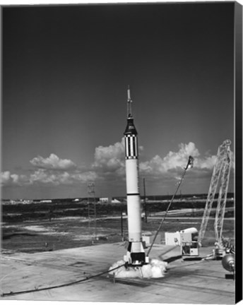 Framed Launching of the Mercury-Redstone 3 Rocket from Cape Canaveral, Florida Print