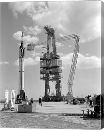 Framed Mercury-Redstone 3 Prelaunch Activities on the Mercury 5 Launch Pad Print