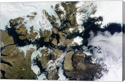 Framed Satellite view of Parry Channel and McClure Strait in the Northwest Passage Print