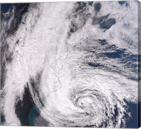 Framed Hurricane Sandy along the Northeastern Coast of the United States Print