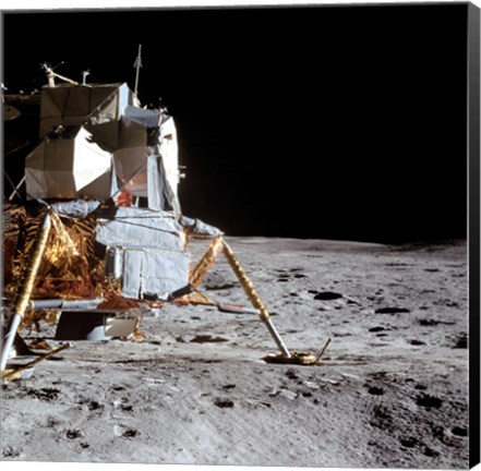 Framed View of the Apollo 14 Lunar Module on the Moon Print