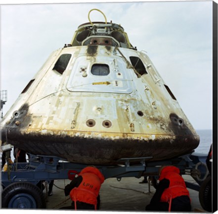 Framed Close-up View of the Apollo 9 Command Module After Recovery Print