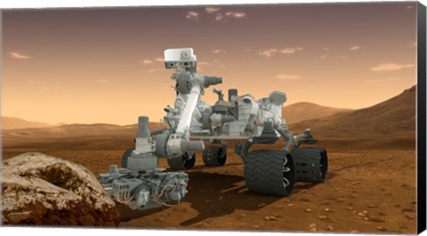 Framed Artist&#39;s Concept of NASA&#39;s Mars Science Laboratory Curiosity rover Print