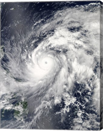 Framed Typhoon Sanba over the Pacific Ocean and Part of the Philippines Print