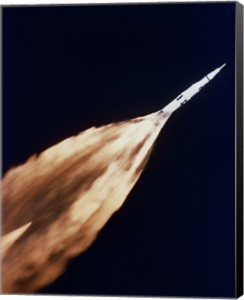 Framed Apollo 6 spacecraft Leaves a Fiery Trail in the Sky after Launch Print