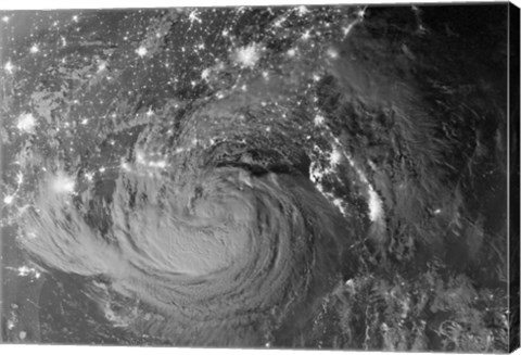 Framed Nighttime view of Tropical Storm Isaac Print