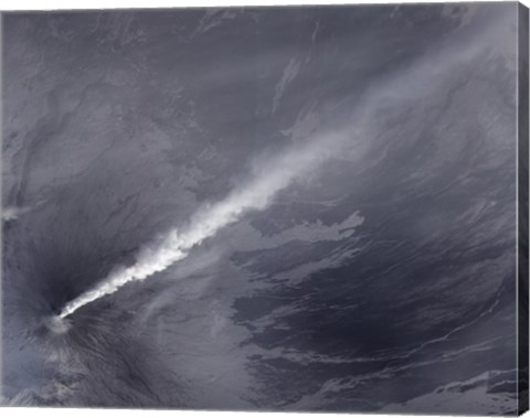 Framed Plume of Ash, Steam, and other Volcanic Gases stream from Klyuchevskaya Volcano Print
