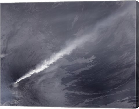 Framed Plume of Ash, Steam, and other Volcanic Gases stream from Klyuchevskaya Volcano Print