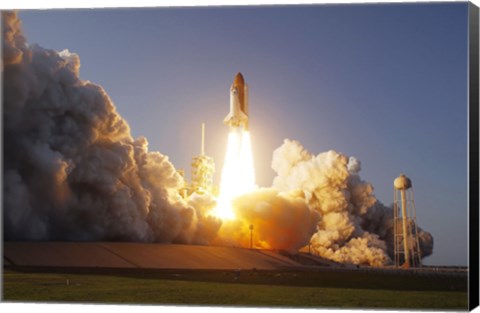 Framed Space Shuttle Discovery lifts off from its Launch Pad at Kennedy Space Center, Florida Print