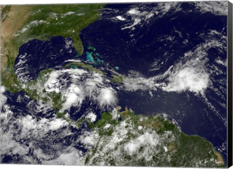 Framed Hurricane Alex Develops in the Western Caribbean Print