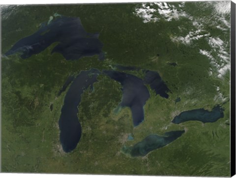 Framed Satellite View of the Great Lakes Print