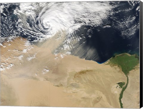 Framed Satellite View of a Dust Storm over Egypt Print