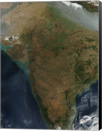 Framed Satellite View of Central India Print