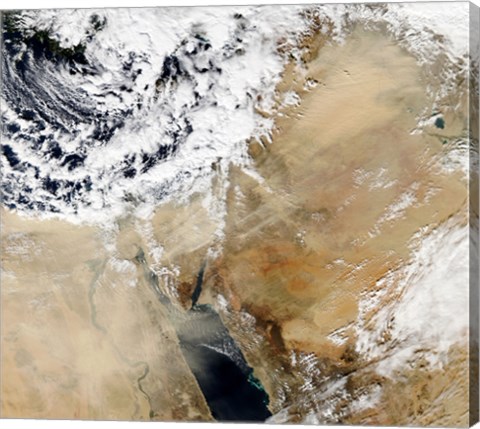 Framed Satellite View of the Eastern Mediterranean Print
