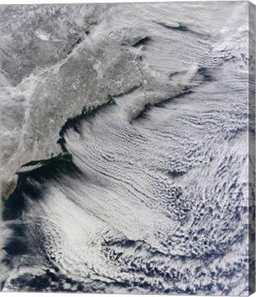 Framed Satellite View of Clouds Across the Skies of the North Atlantic Print