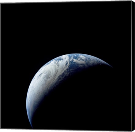 Framed Crescent Earth taken from the Apollo 4 Mission Print