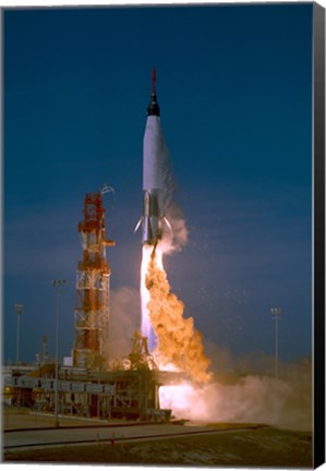 Framed Launch of the Mercury Atlas Unmanned Test Flight Print