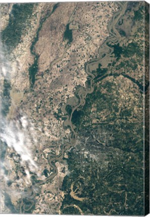 Framed Satellite Image of Flood Waters in Memphis, Tennesse Print