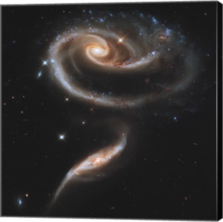 Framed Arp 273 Interacting Galaxies in Andromeda Print