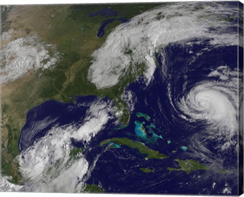 Framed Satellite view of Several Weather Systems in the Eastern United States Print