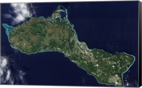 Framed Satellite view of the Island of Guam Print