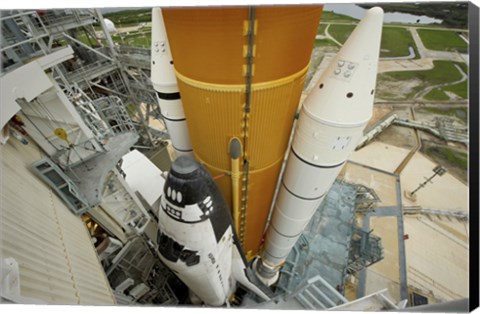 Framed Space Shuttle Atlantis on the Launch Pad at Kennedy Space Center, Florida Print