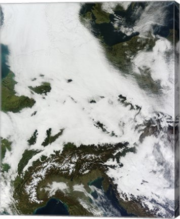 Framed Massive Cloudbank Sprawled over Central Europe Print